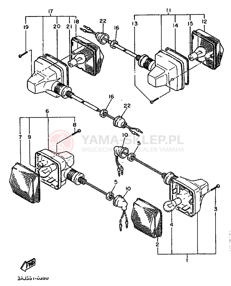 Schemat "kierunkowskazy" do Yamaha XT600Z TENERE