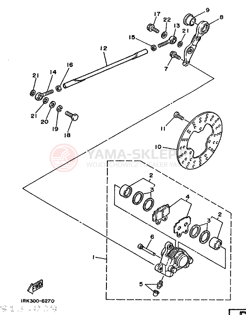 Schemat "Zacisk hamulcowy tylny" do Yamaha TZ250