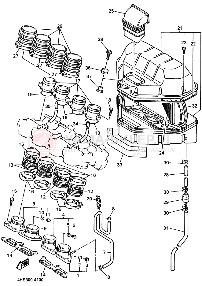Schemat "Wtrysk paliwa" do Yamaha YZF750SP