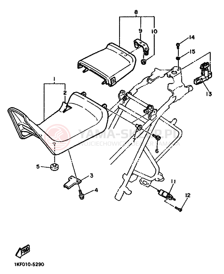 Schemat "siedzenie" do Yamaha FZ600