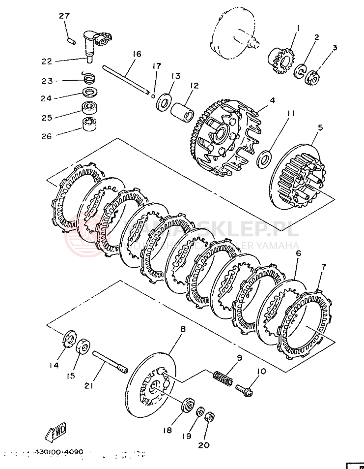 Schemat "sprzęgło" do Yamaha IT200S