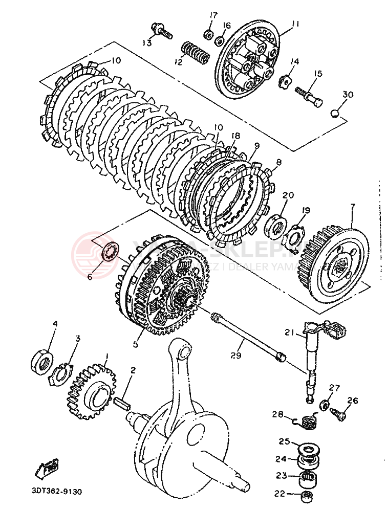 Schemat "sprzęgło" do Yamaha XT500Z