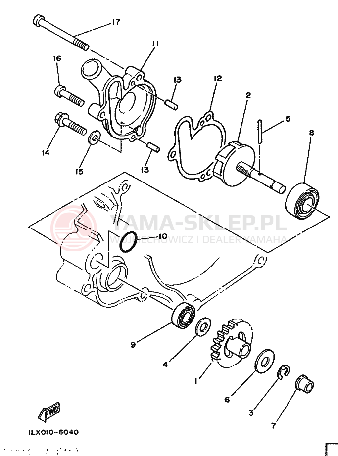 Schemat "Pompa wody" do Yamaha YZ125S