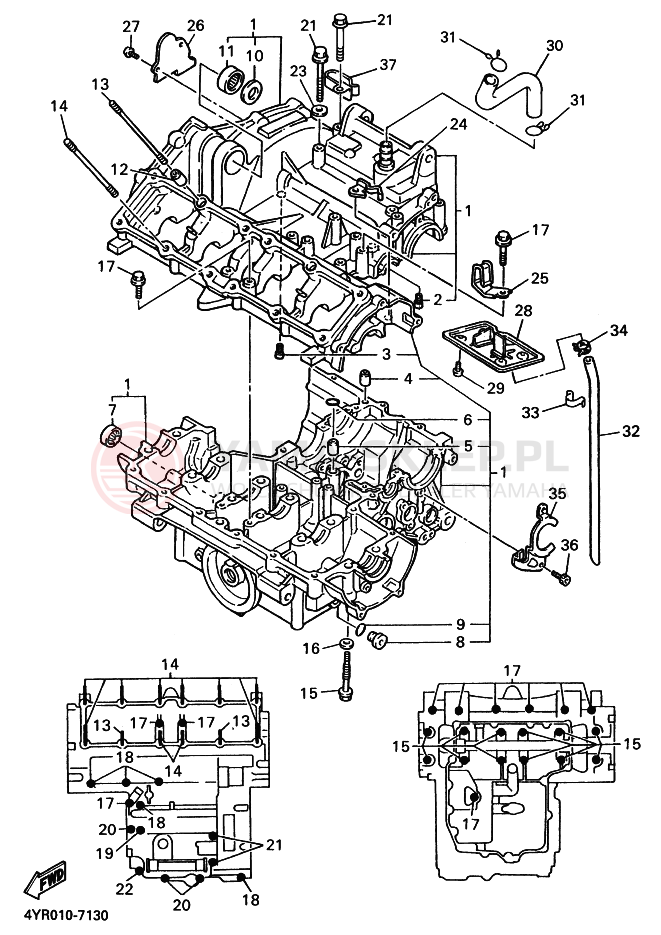 Schemat "Obudowa silnika" do Yamaha FZ400
