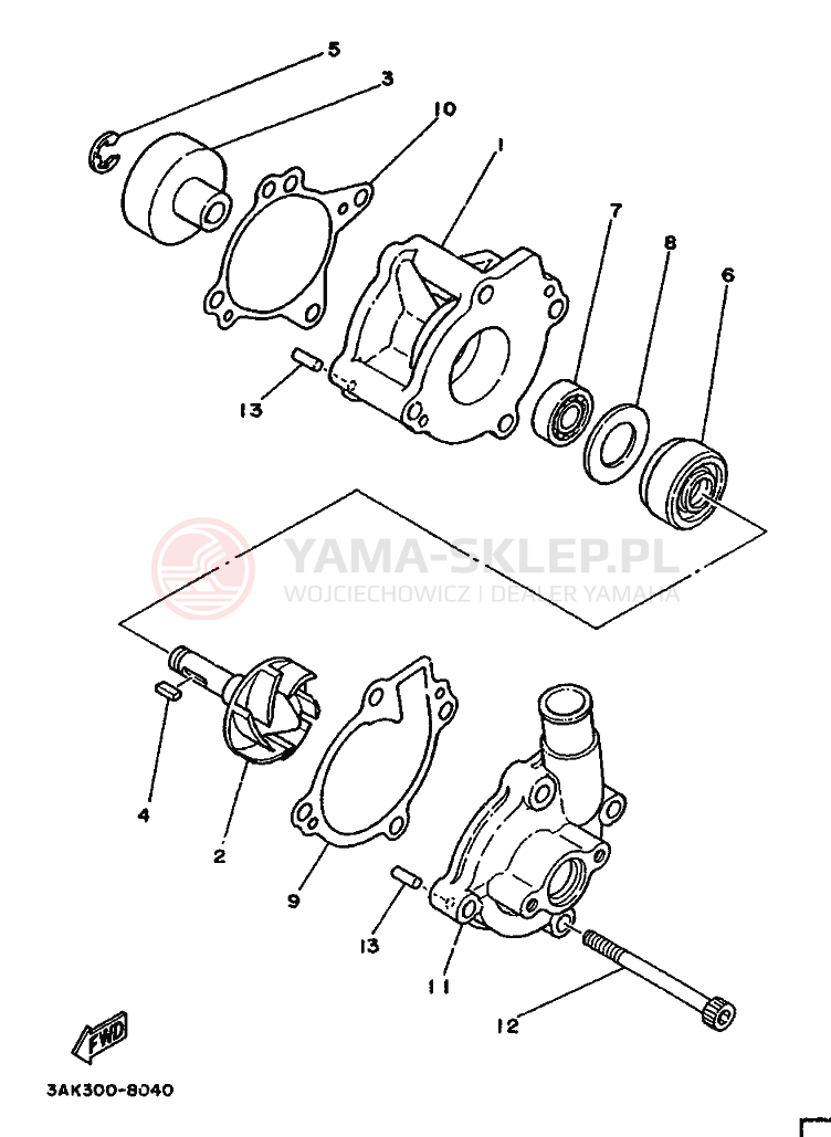 Schemat "Pompa wody" do Yamaha TZ250