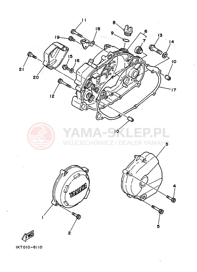 Schemat "Pokrywa silnika" do Yamaha TZR250