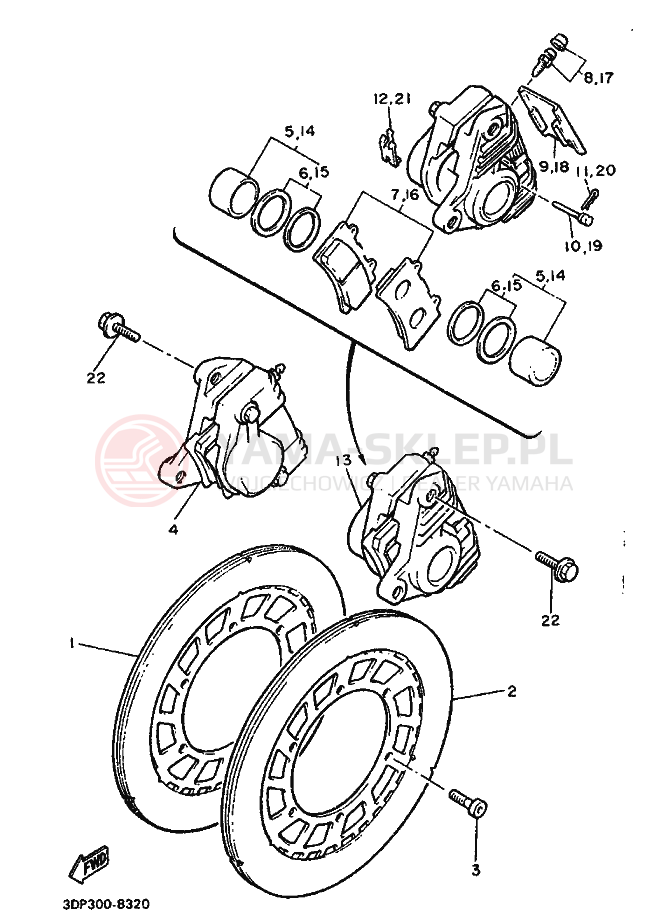 Schemat "Koło przód" do Yamaha XVZ12TD VENTURE ROYAL