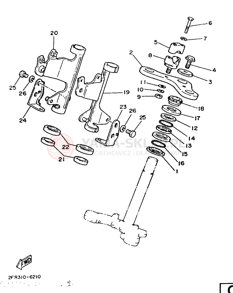 Schemat "Półki zawieszenia" do Yamaha RD50M