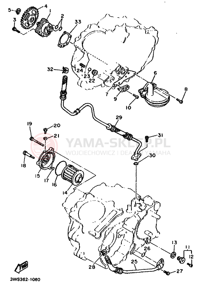 Schemat "Pompa olejowa" do Yamaha XT500E
