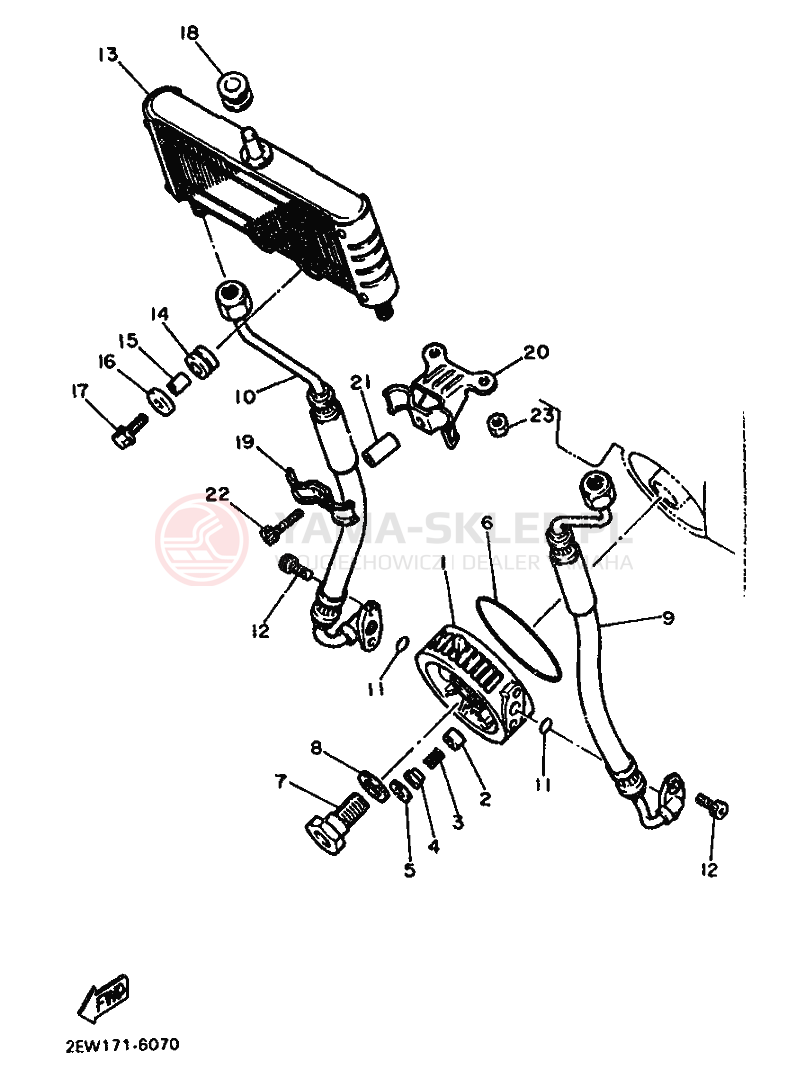 Schemat "Chłodnica oleju" do Yamaha FZ600