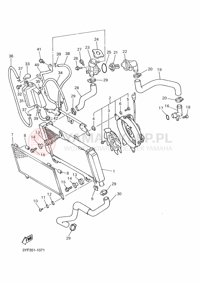 Schemat "Węże chłodnicy" do Yamaha XTZ660