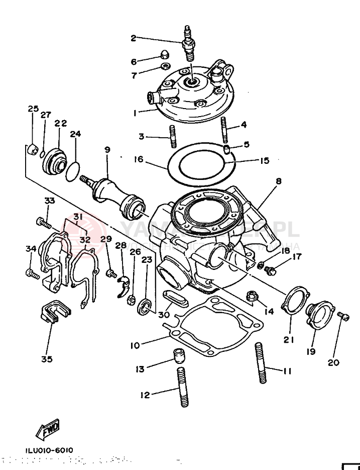 Schemat "cylinder" do Yamaha YZ250