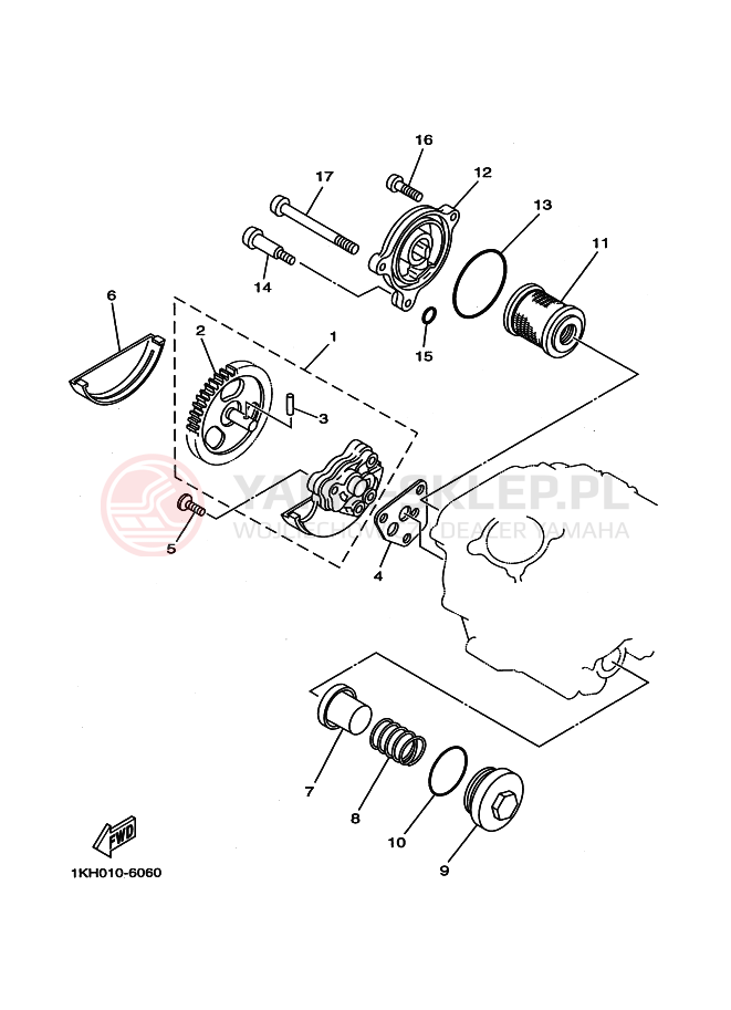 Schemat "Pompa olejowa" do Yamaha SR125