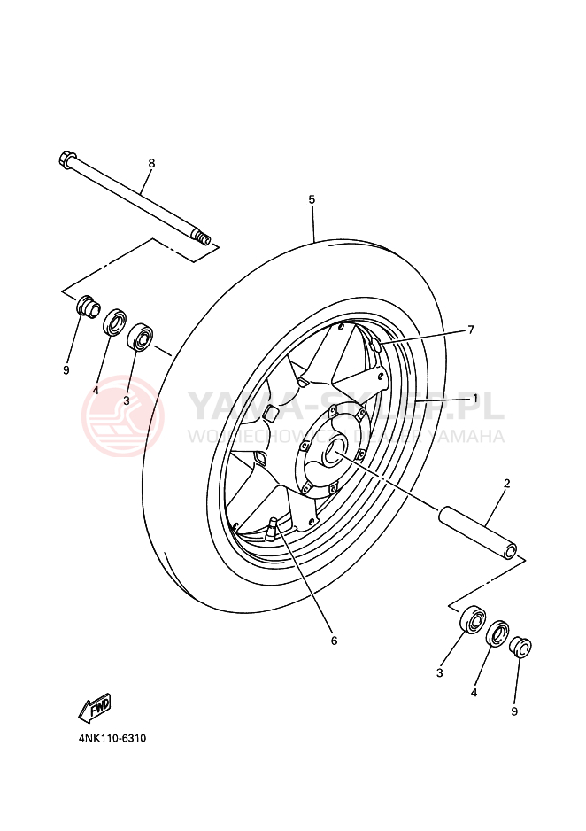Schemat "Koło przód" do Yamaha XVZ13TF ROYALSTAR VENTURE