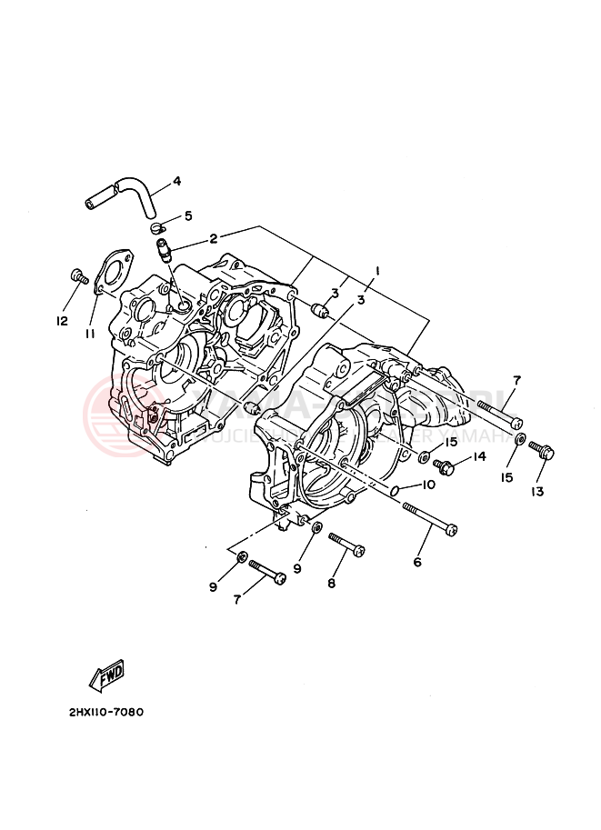 Schemat "Obudowa silnika" do Yamaha CHAMP