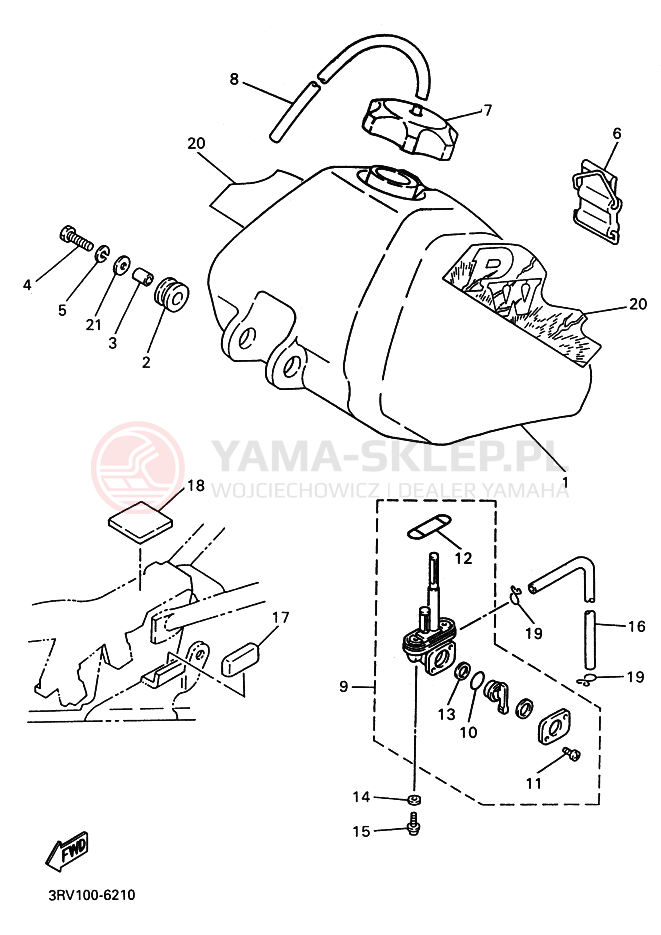 Schemat "zbiornik paliwa" do Yamaha PW80