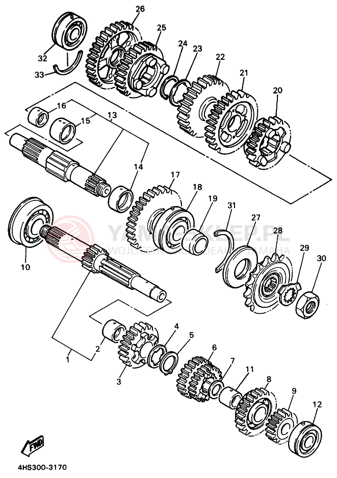 Schemat "Skrzynia biegów " do Yamaha YZF750SP