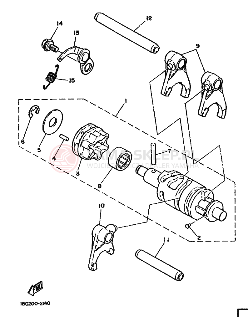 Schemat "Wodziki, automat" do Yamaha DT125-MX