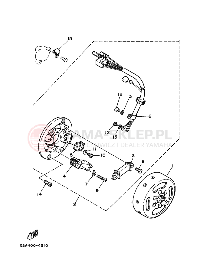 Schemat "prądnica" do Yamaha RX115