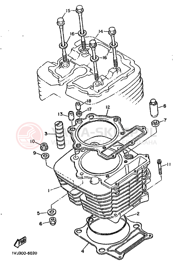 Schemat "cylinder" do Yamaha XT600Z