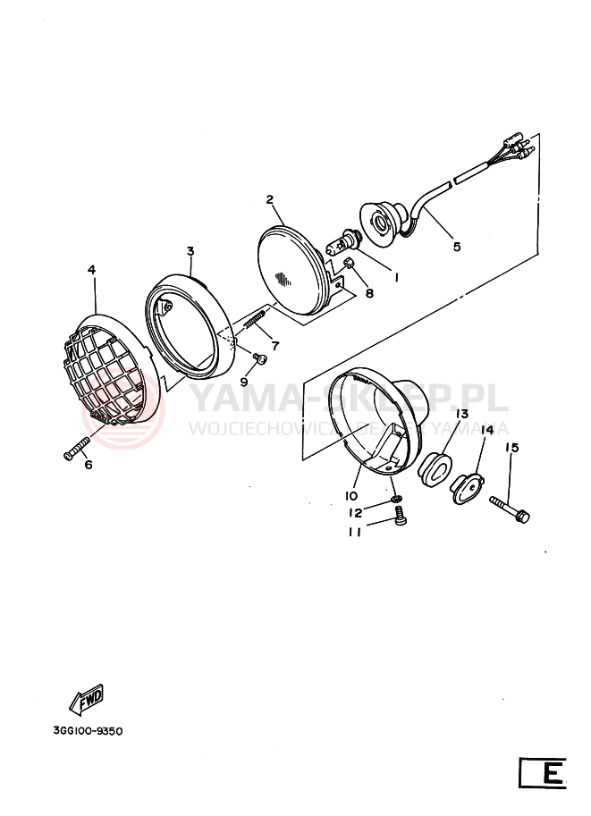 Schemat "Lampa przód" do Yamaha WARRIOR