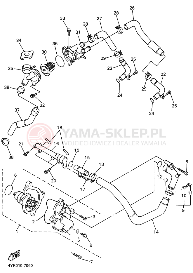 Schemat "Pompa wody" do Yamaha FZ400
