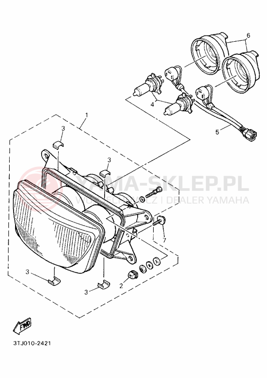 Schemat "Lampa przód" do Yamaha FZR400RR-SP