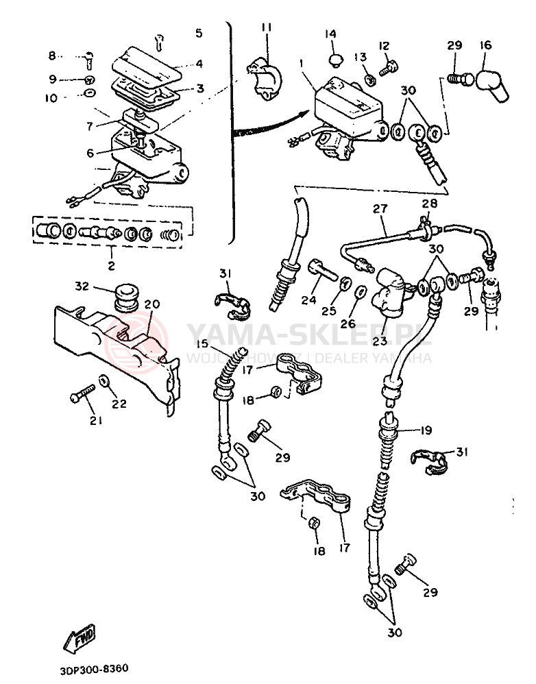 Schemat "Pompa hamulcowa przednia" do Yamaha XVZ12TD VENTURE ROYAL