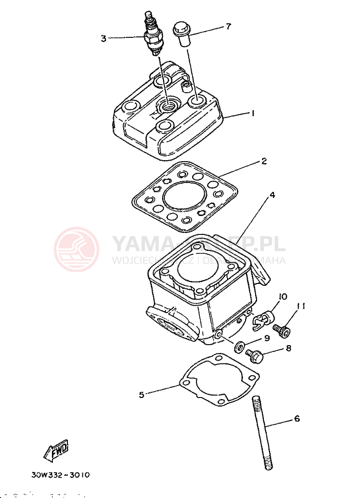 Schemat "cylinder" do Yamaha RD75LC