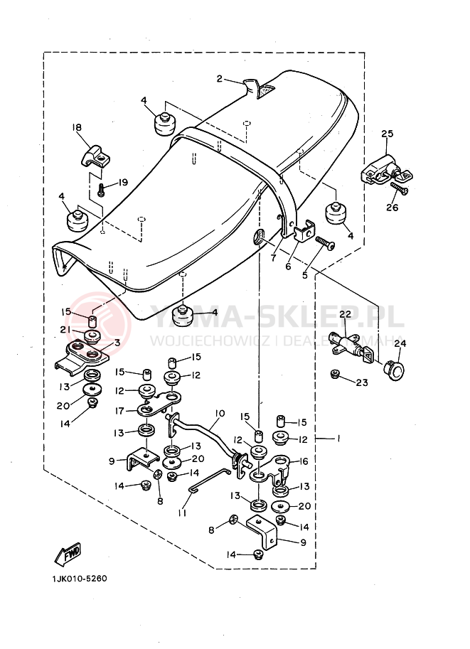 Schemat "siedzenie" do Yamaha SRX400
