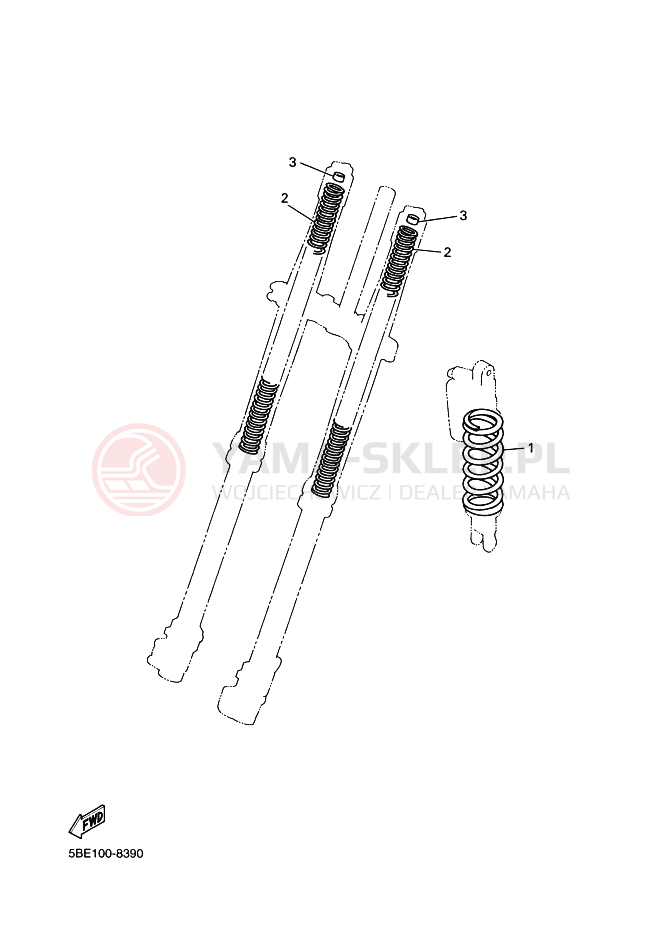 Schemat "Zawieszenie przód" do Yamaha YZ426F
