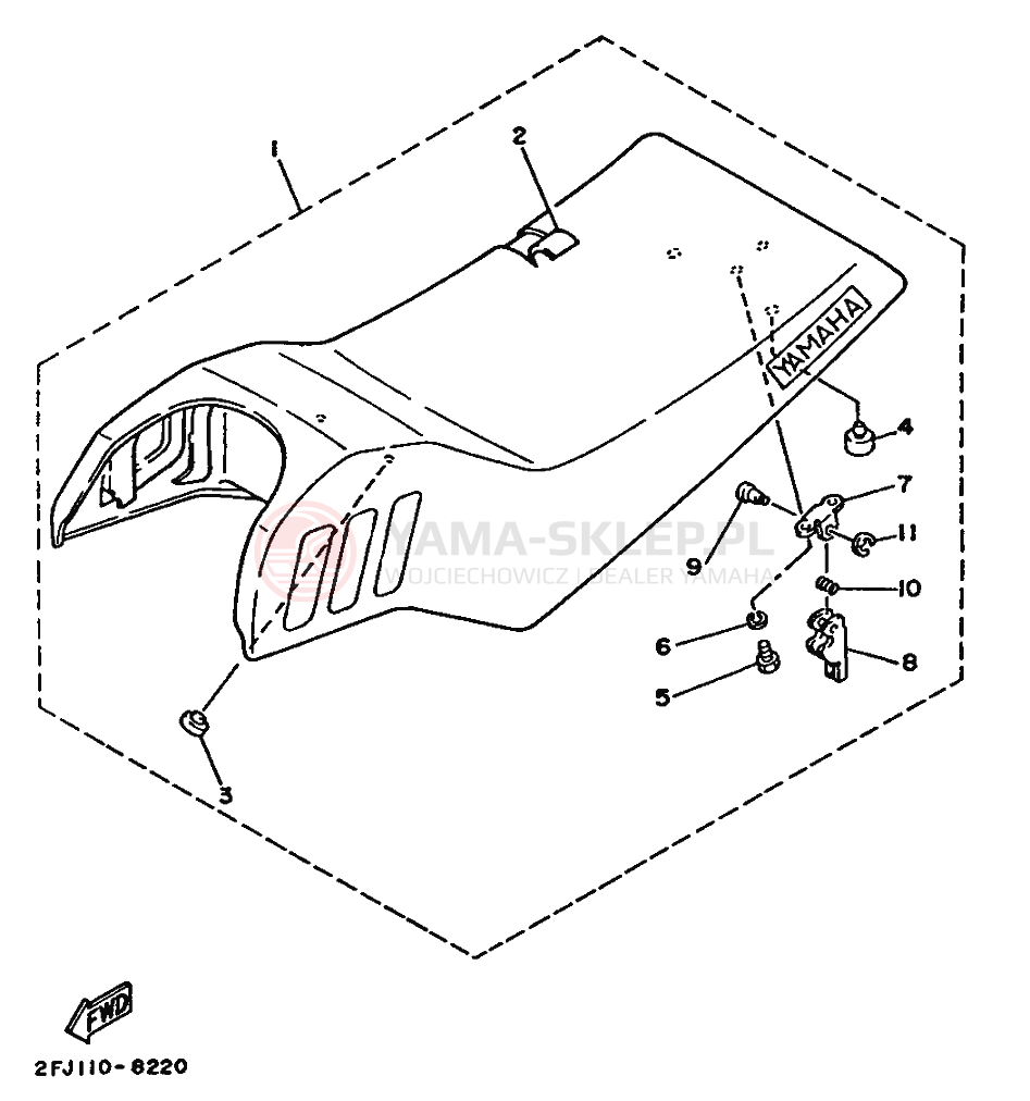 Schemat "siedzenie" do Yamaha YFM80T