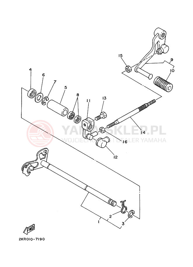 Schemat "Dźwignia zmiany biegów" do Yamaha FZR250