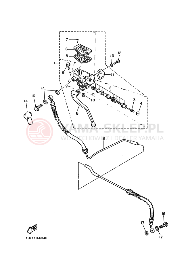 Schemat "Pompa hamulcowa przednia" do Yamaha FZX750