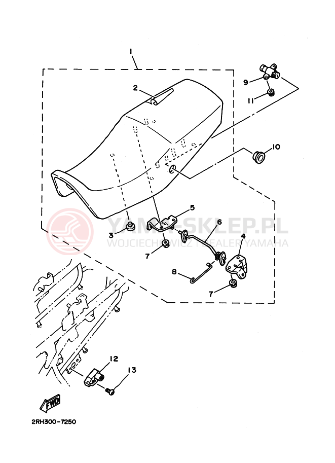 Schemat "siedzenie" do Yamaha TZR125