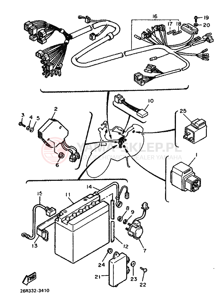 Schemat "układ elektryczny" do Yamaha VIRAGO