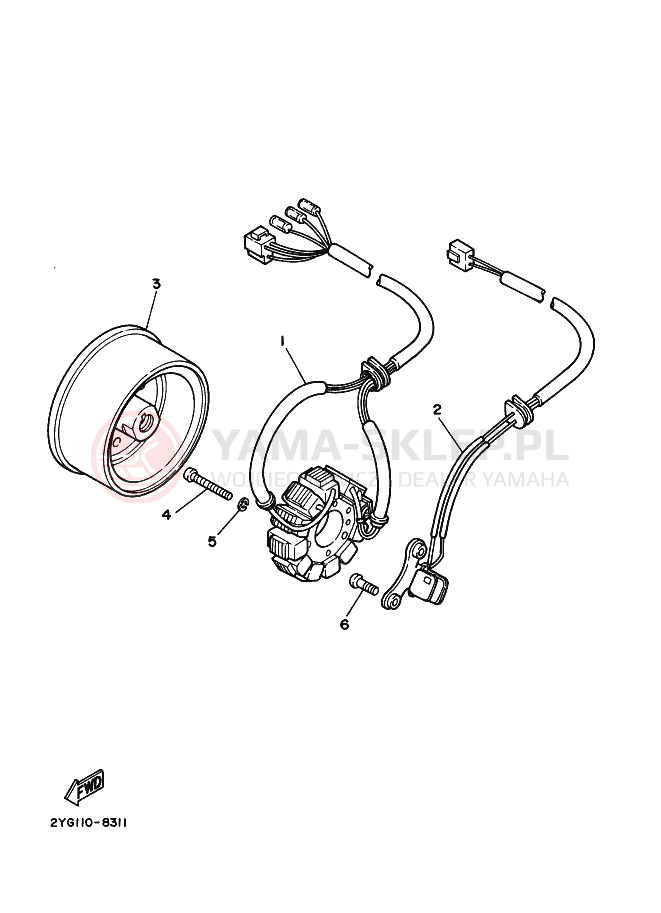 Schemat "prądnica" do Yamaha XT225 XT225E