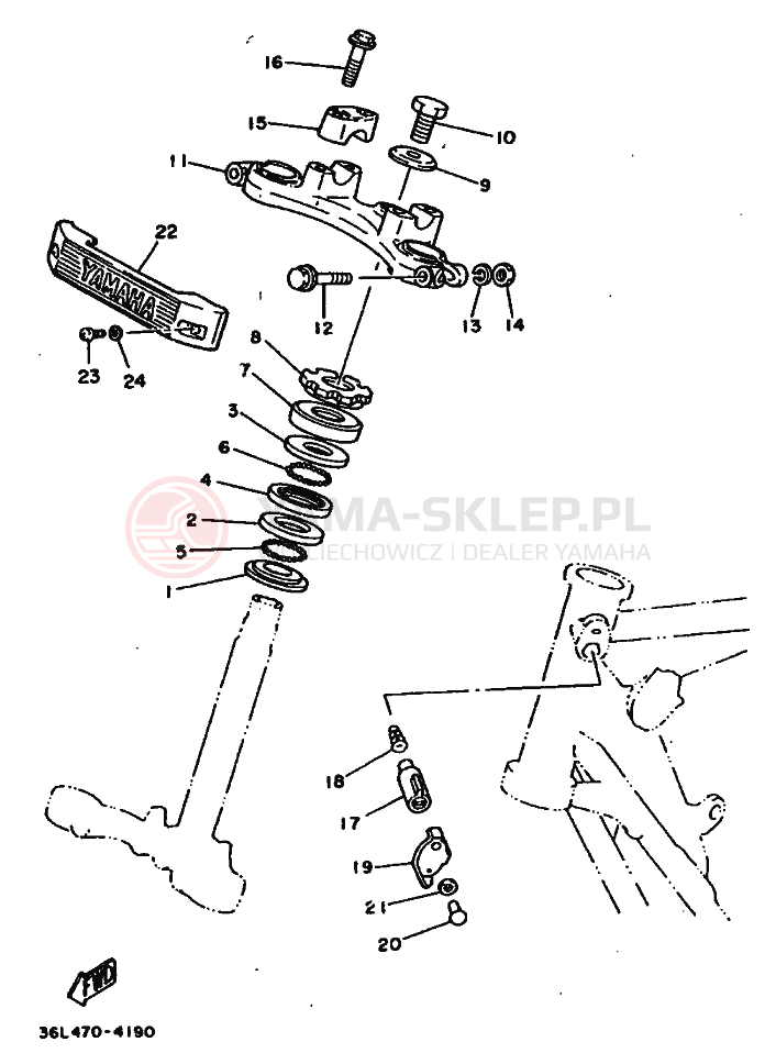 Schemat "Półki zawieszenia" do Yamaha RX100