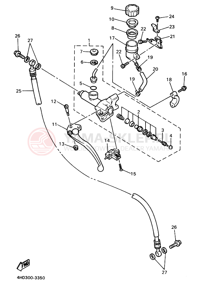 Schemat "Pompa hamulcowa przednia" do Yamaha YZF750R