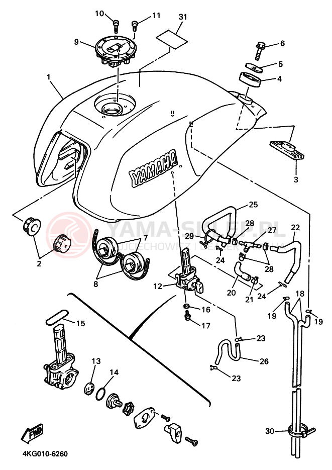 Schemat "zbiornik paliwa" do Yamaha XJR1200