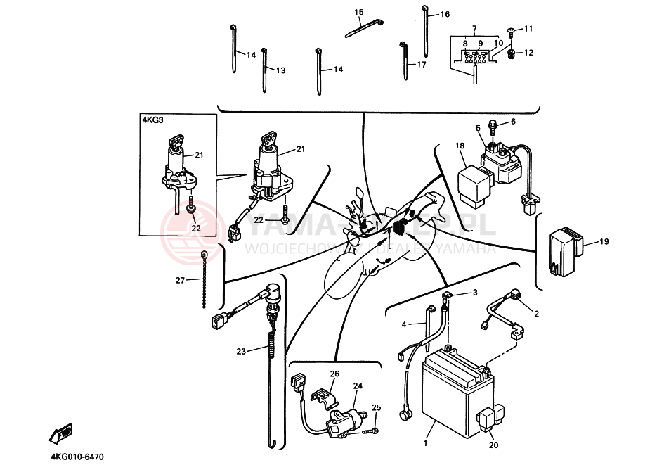 Schemat "układ elektryczny" do Yamaha XJR1200