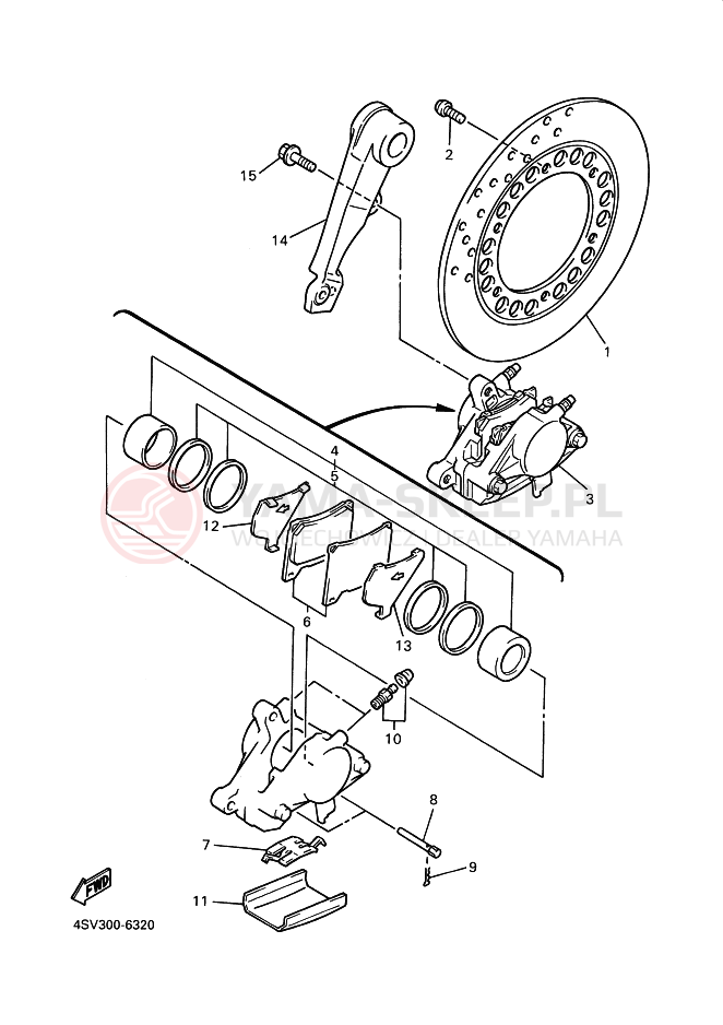 Schemat "Zacisk hamulcowy tylny" do Yamaha YZF1000R THUNDERACE