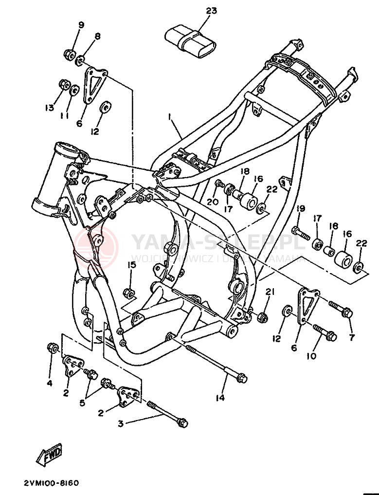 Schemat "rama" do Yamaha YZ250