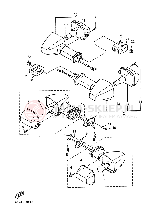Schemat "kierunkowskazy" do Yamaha YZF-R7 R7