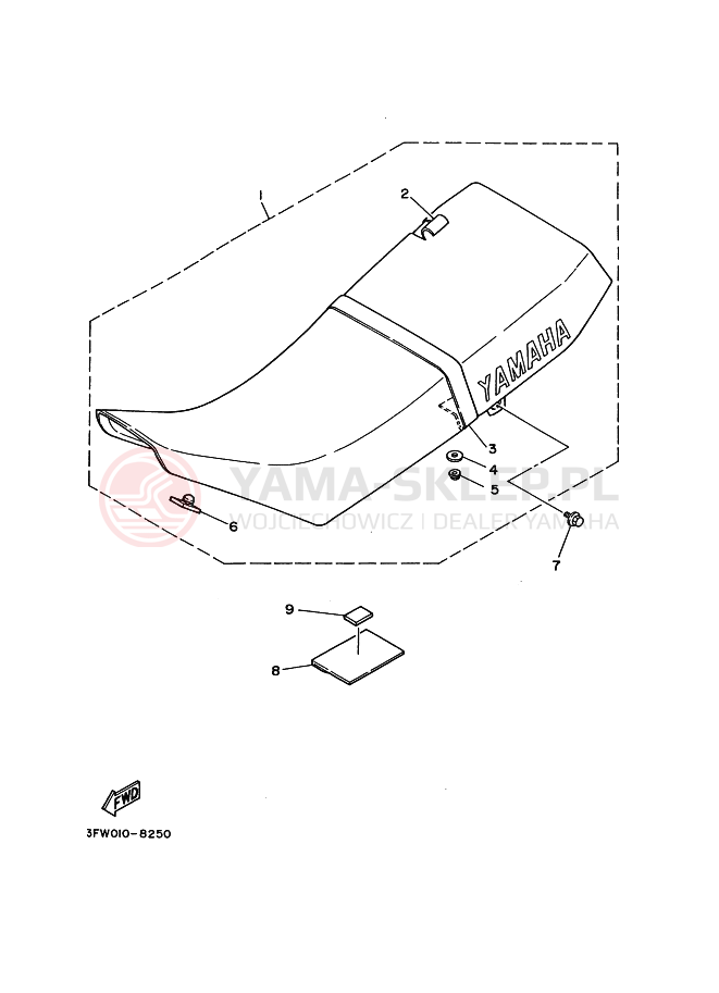 Schemat "siedzenie" do Yamaha DT200R