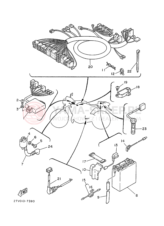 Schemat "układ elektryczny" do Yamaha SDR