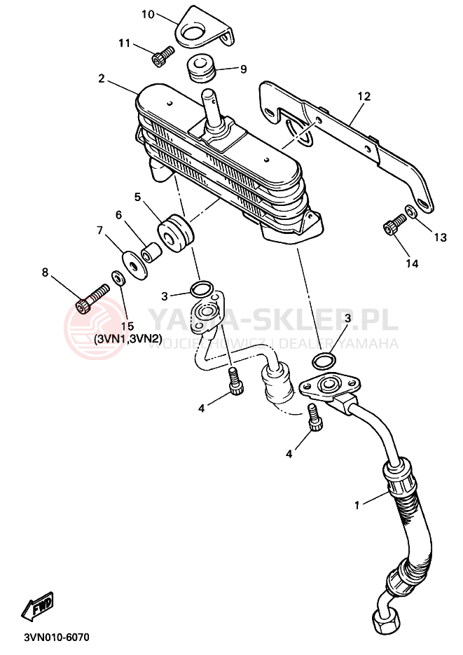 Schemat "Chłodnica oleju" do Yamaha SRX400
