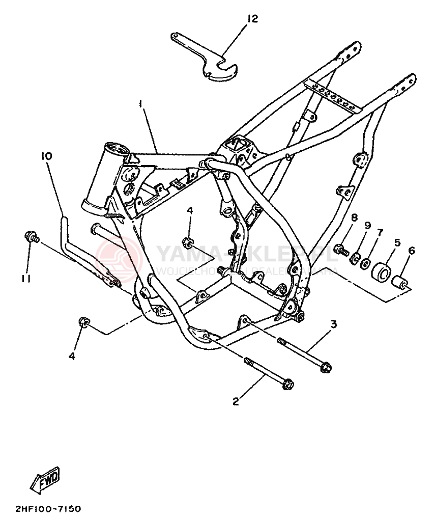 Schemat "rama" do Yamaha YZ80
