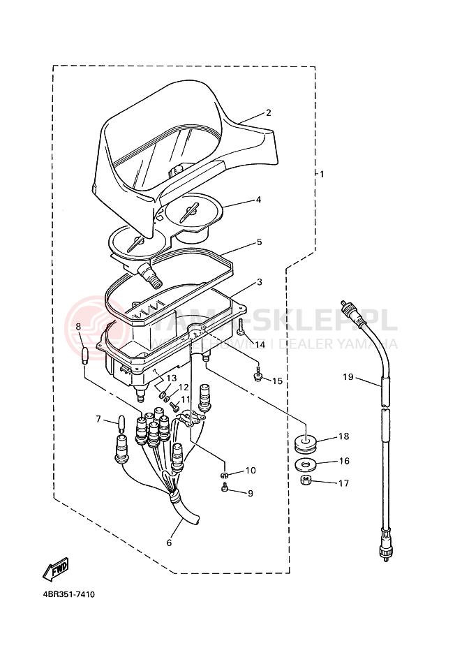 Schemat "licznik" do Yamaha XJ600S DIVERSION