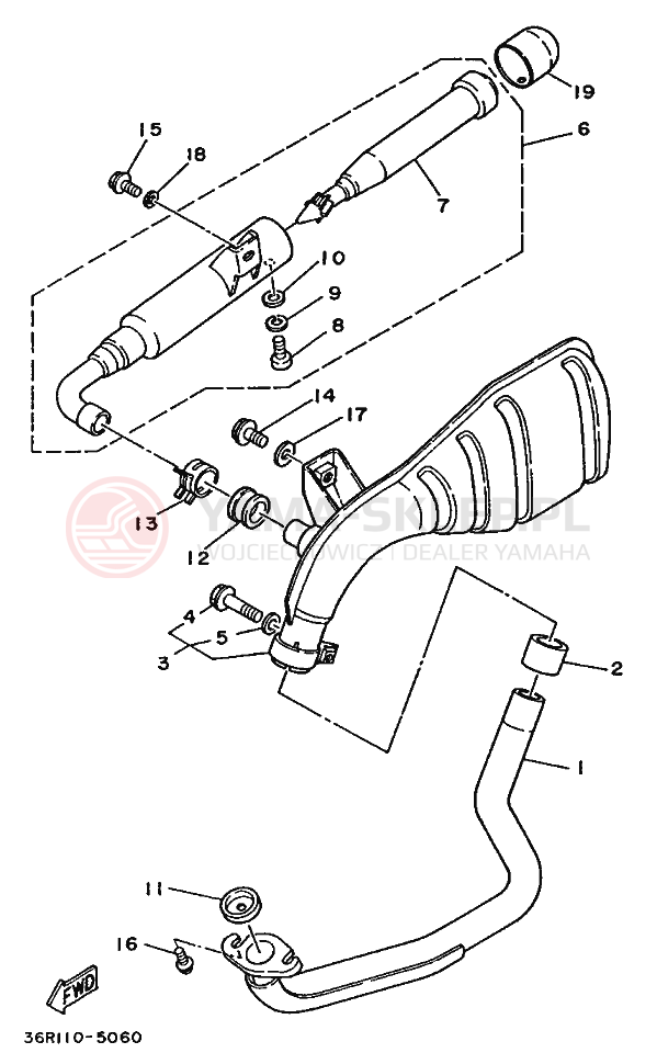 Schemat "Wydech końcowy" do Yamaha YF60